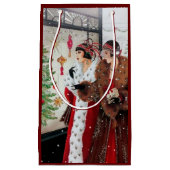 Art deco retro vintage kerstfeest Dames Klein Cadeauzakje (Voorkant)
