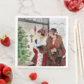 art deco retro vintage kerstfeest dames servet (Insitu)