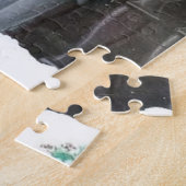 art deco retro vintage kerstparen legpuzzel (Zijkant)