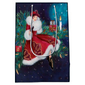 Art deco retro vintage kerstparty medium cadeauzakje (Achterkant)