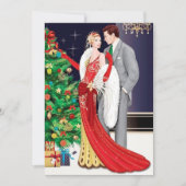 Art Deco retro vintage kerstvakantie Kaart (Voorkant)