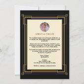 Art Deco Retro Zwart & Goud Bruiloft Jubileum Kaart (Achterkant)