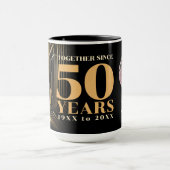 Art Deco Retro Zwart & Goud Bruiloft Jubileum Mok (Midden)