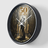 Art Deco Retro Zwart & Goud Huwelijksjubileum (Hoek)