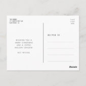 Art deco retro zwart-wit Vrolijk kerstfeest Briefkaart (Achterkant)