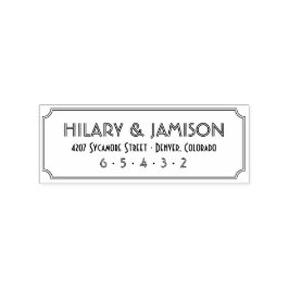 Art Deco Return-adresstempel Rubberstempel