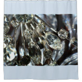 Art Deco Rhinestone Elegant Bord Blauw Douchegordijn (Voorkant)