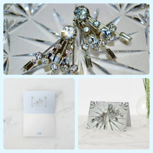 Art Deco Rhinestone Notitiekaartje