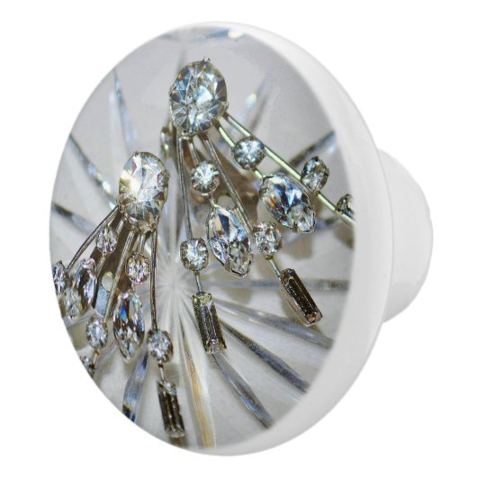  Art Deco Rhinestones Keramische Knop (Rechts)