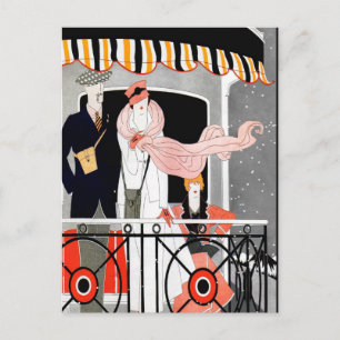 ART DECO "RIDE THE RAILS"-REIZEN BRIEFKAART
