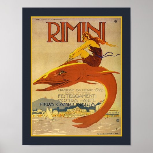 Art Deco Rimini Art Exhibition AD 1922 Poster (Voorkant)
