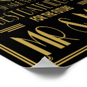 Art Deco Roaring 20 Date Jar bruiloft party Print (Hoek)