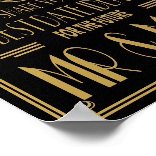 Art Deco Roaring 20 Date Jar bruiloft party Print (Hoek)