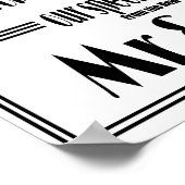 Art Deco Roaring 20: Hartelijk dank voor trouwafdr Poster (Hoek)