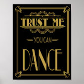 Art Deco Roaring 20 Vertrouw me dat je een dansdru Poster (Voorkant)