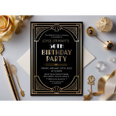 Art Deco Roaring 20s Birthday Uitnodiging