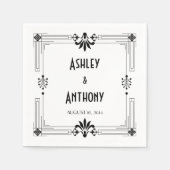 Art Deco Roaring 20s bruid bruidegom datum bruilof Servetten (Voorkant)