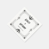 Art Deco Roaring 20s bruid bruidegom datum bruilof Servetten (Hoek)