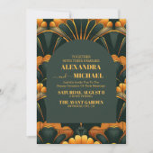 Art Deco Roaring 20s bruiloft Kaart (Voorkant)