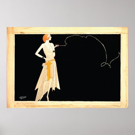 Art Deco ~ Roaring 20s Flapper Girl Poster (Voorkant)