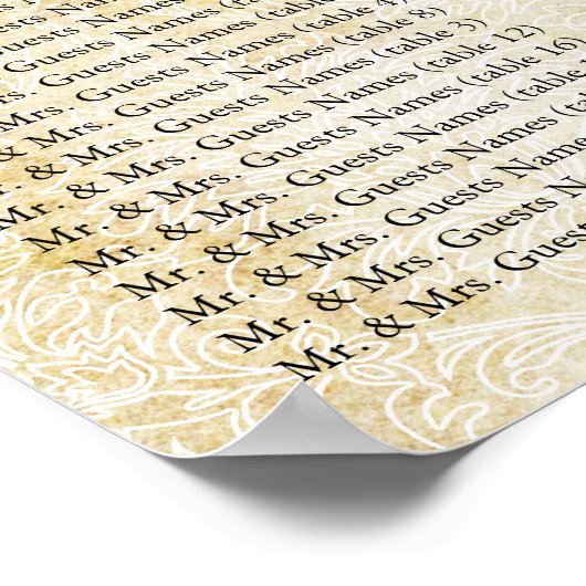 Art Deco Roaring 20s Gatsby Peacock Seating Chart Poster (Hoek)