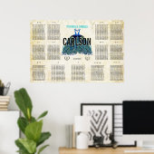 Art Deco Roaring 20s Gatsby Peacock Seating Chart Poster (Thuiskantoor)