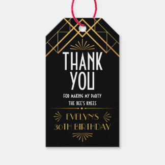  Art Deco Roaring 20s-partij Cadeaulabel