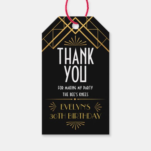  Art Deco Roaring 20s-partij Cadeaulabel (Voorkant)