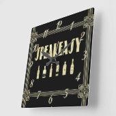 Art deco roaring 20's speakeasy prohibition vierkante klok (Hoek)