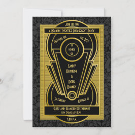 Art Deco Roaring 20s Twenties Engagement Party Kaart