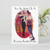 Art Deco Roaring 20's Uitnodiging (Staand voorkant)