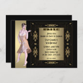 Art Deco Roaring 20's verjaardagsfeestje Kaart (Voorkant / Achterkant)