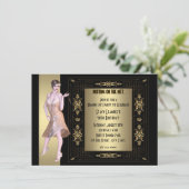 Art Deco Roaring 20's verjaardagsfeestje Kaart (Staand voorkant)