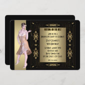 Art Deco Roaring 20's verjaardagsfeestje Kaart (Voorkant / Achterkant)