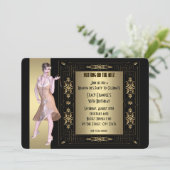 Art Deco Roaring 20's verjaardagsfeestje Kaart (Staand voorkant)