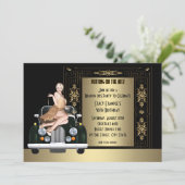 Art Deco Roaring 20's verjaardagsfeestje Kaart (Staand voorkant)