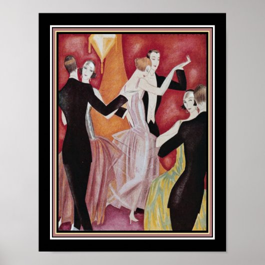 Art Deco Roaring Twenties Dancers Poster (Voorkant)