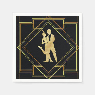Art deco roaring twenties flapper ontwerp servet