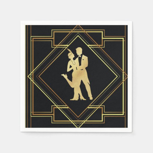 Art deco roaring twenties flapper ontwerp servet (Voorkant)