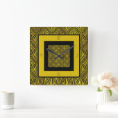 Art Deco Roaring Twenties Gold Black Vierkante Klok (Huis)