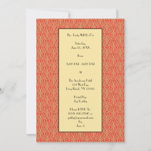 Art Deco Roaring Twenties Kaart (Achterkant)