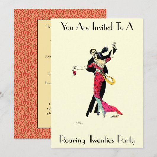  Art Deco Roaring Twenties Kaart (Voorkant / Achterkant)