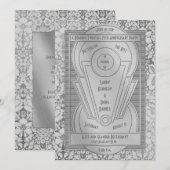 Art Deco Roaring Twenties Silver 25th Jubileum Kaart (Voorkant / Achterkant)