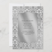 Art Deco Roaring Twenties Silver Engagement Party Kaart (Achterkant)