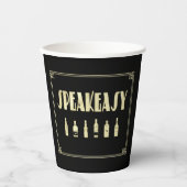Art deco roaring twenties speakeasy-drankverbod papieren bekers (Voorkant)