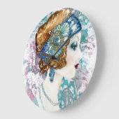 Art Deco Roaring Twenties Woman 1920s Square Wall Grote Klok (Hoek)