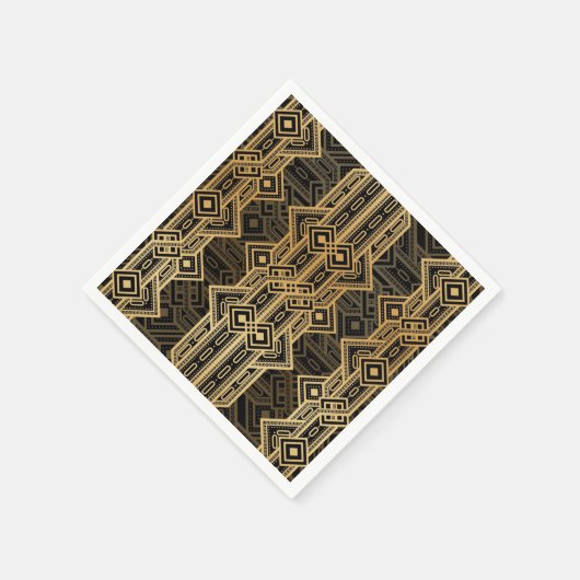 Art deco roaring twenties zwart en goud ontwerp servet (Hoek)