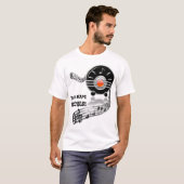 Art Deco Rockin-radio, speciaal aangepast T-shirt (Voorkant volledig)