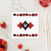 Art Deco Rode en Zwarte Kaart Kostuums - Monogramm Servetten (Insitu)