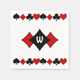 Art Deco Rode en Zwarte Kaart Kostuums - Monogramm Servetten